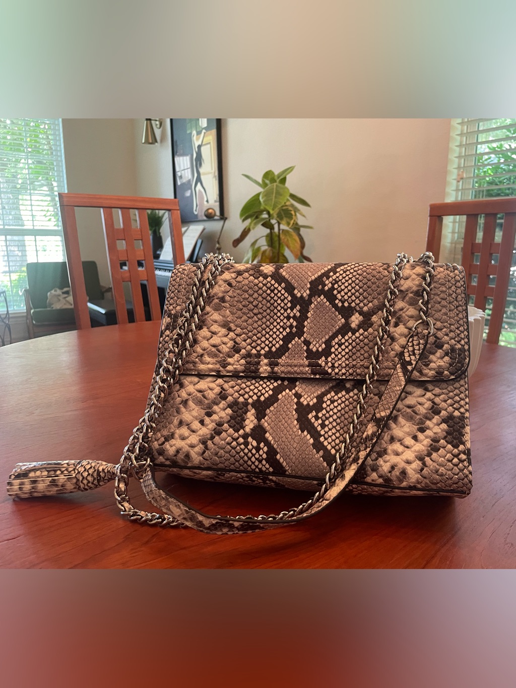 Tory Burch Python-Print Shoulder Bag